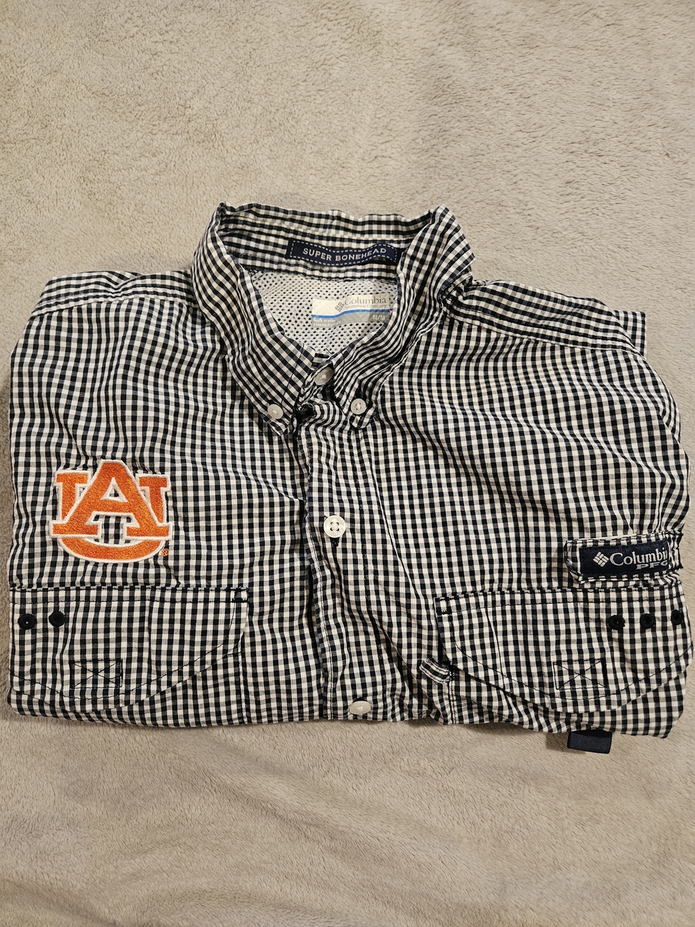 Columbia Super Bonehead Shirt – Black/White Check – Auburn – Men’s M